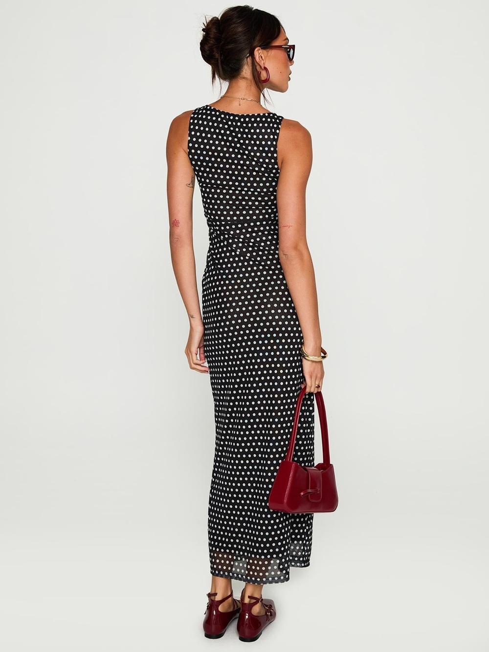 Princess Polly Top Of Mind Maxi Dress Black Polka Dot - Picture 2 of 5